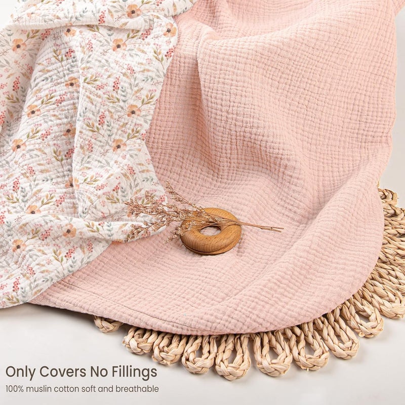 Termichy Baby Lounger Covers Muslin: Soft and Breathable Slipcover for Snuggle Me Lounger - Machine Washable & Zipper-Free for Safe Daily Use - Pink Floral for Girls - Image 5